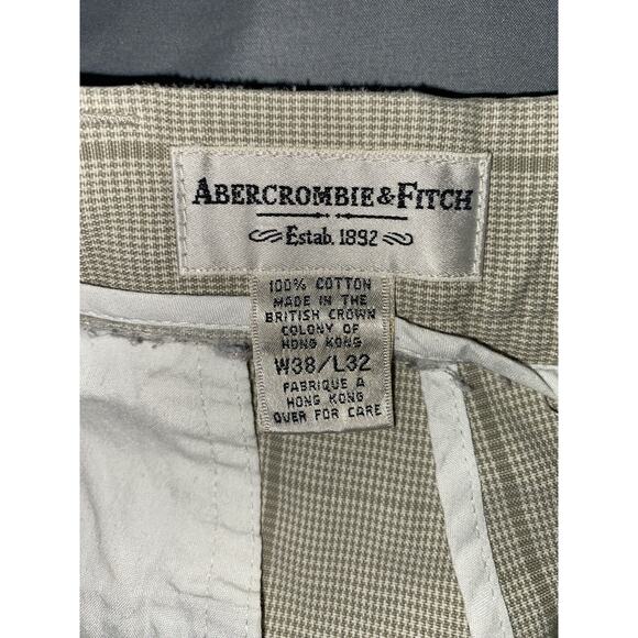 Abercrombie & Fitch Vintage Hong Kong Pleated Chino Pants. Houndstooth, 36X31. - Picture 8 of 11